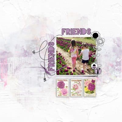 Friendship Garden Digital Scrapbook Collection by Vicki Robinson Sample Layout