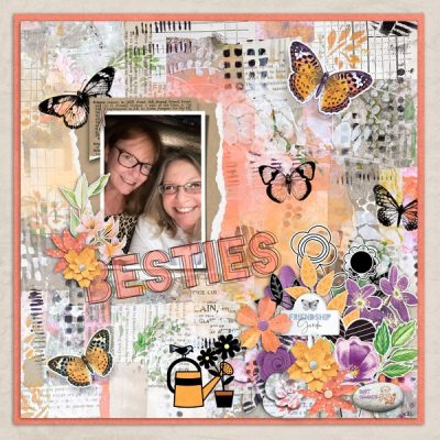 Best Friends Layout by Jana Using Friendship Garden Digital Scrapbook Collection by Vicki Robinson