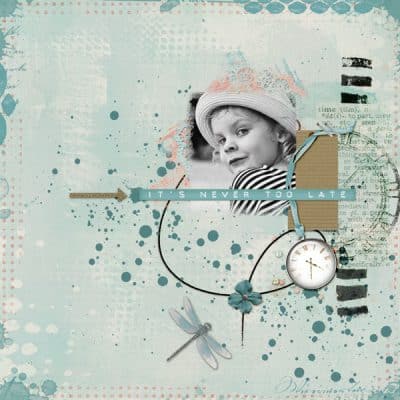 Its About Time Digital Scrapbook Kit by Vicki Robinson Sample Layout