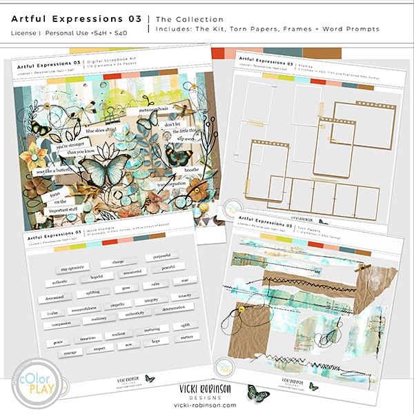 Artful Expressions 03 Collection for Digital Scrapbooking Preview by Vicki Robinson