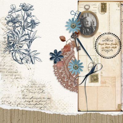 Artful Memories Yesterday Digital Art Journaling and Scrapbooking Collection by Vicki Robinson Sample Page