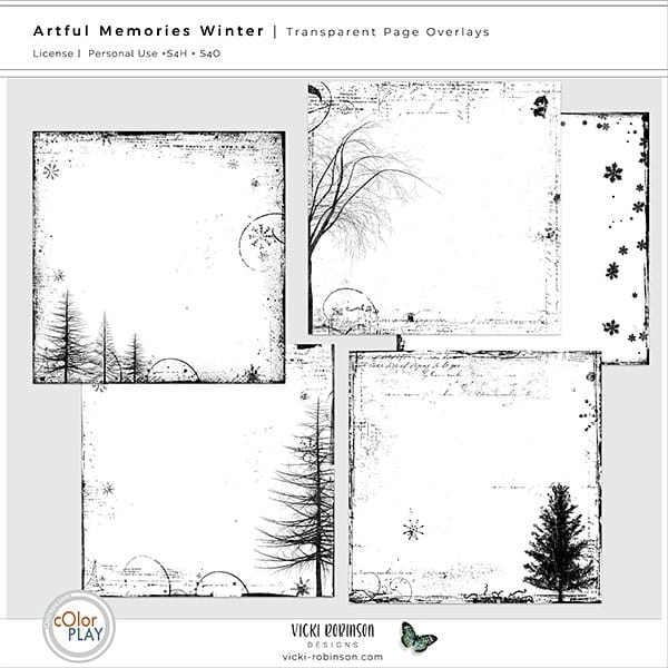 Artful Memories Winter Digital Scrapbook Collection by Vicki Roibinson