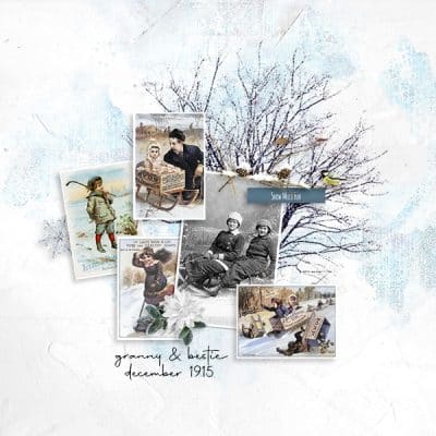 Artful Memories Winter Digital Scrapbooking Collection by Vicki Robinson Sample Layout