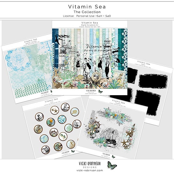 Vitamin Sea Collection for Digital Scrapbooking by Vicki Robinson
