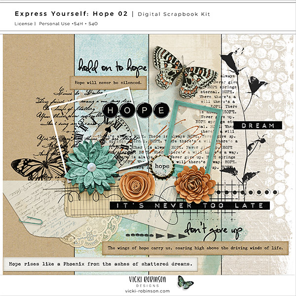 Express Yourself Hope 02 Digital Scrapbooking Kit by VIcki Robinson