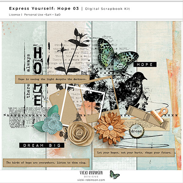 Express Yourself Hope 03 Digital Scrapbooking Kit by VIcki Robinson