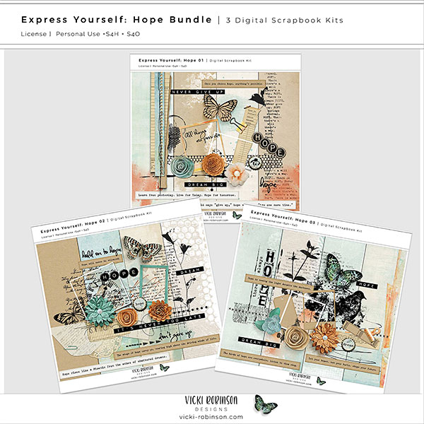Express Yourself Hope Digital Scrapbooking Collection by VIcki Robinson