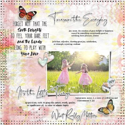 The Little Things for Digital Scrapbooking by Vicki Robinson Sample Page