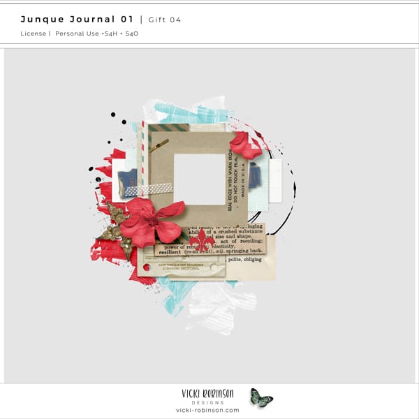 Junque Journal 01 by Vicki Robinson Digital Scrapbook Subscriber Gift