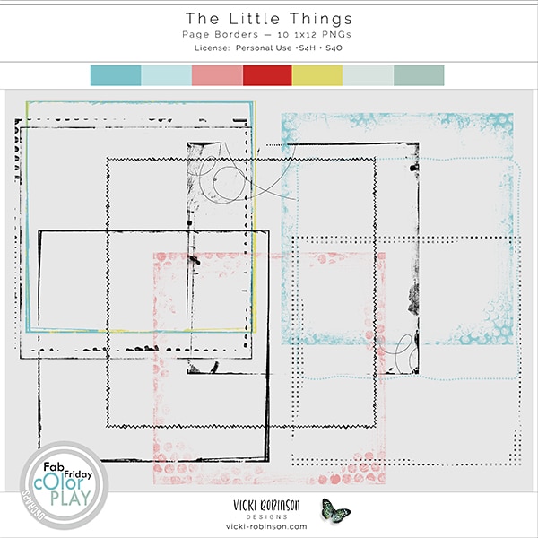 The Little Things Page Borders for Digital Scrapbooking by Vicki Robinson