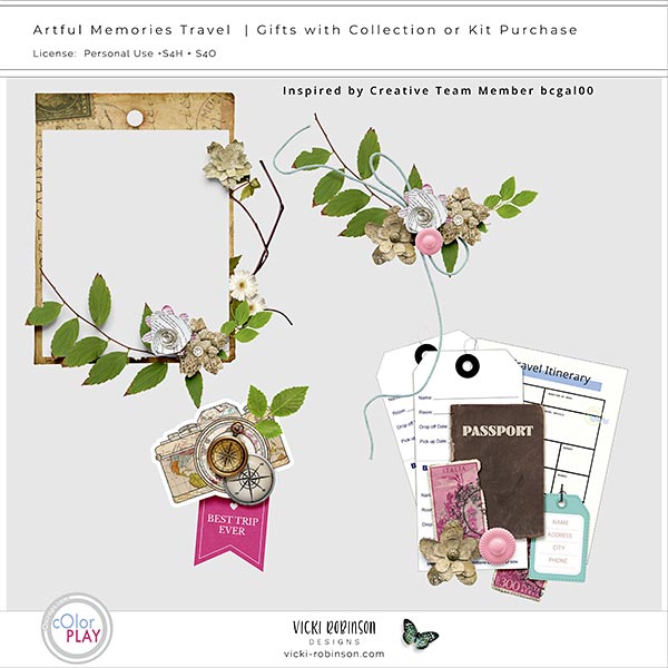 Artful Memories Travel Digital Scrapbook Collection by Vicki Robinson Gift with Purchase preview image