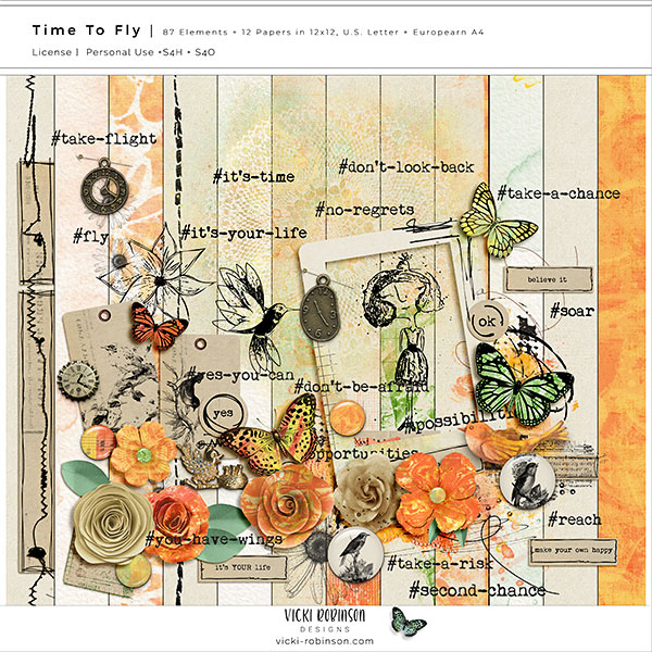 Time to Fly Digital Art Journaling Kit by Vicki Robinson preview image