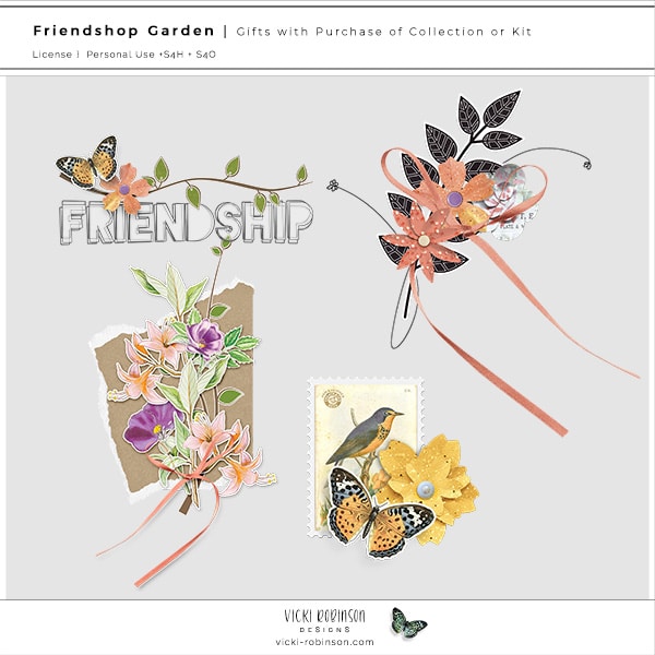 Friendship Garden Digital Scrapbook Collection by Vicki Robinson Free with Purchase Image