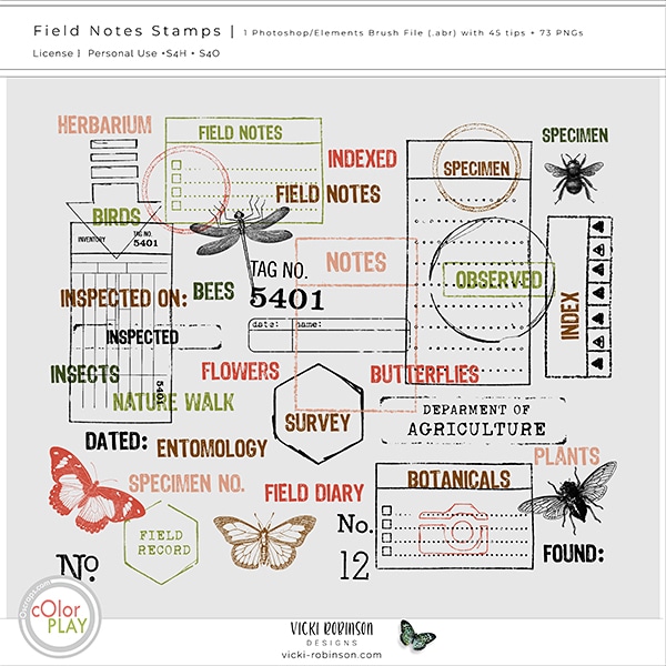 Field Notes Digital Scrapbook Collection by Vicki Robinson Preview Image
