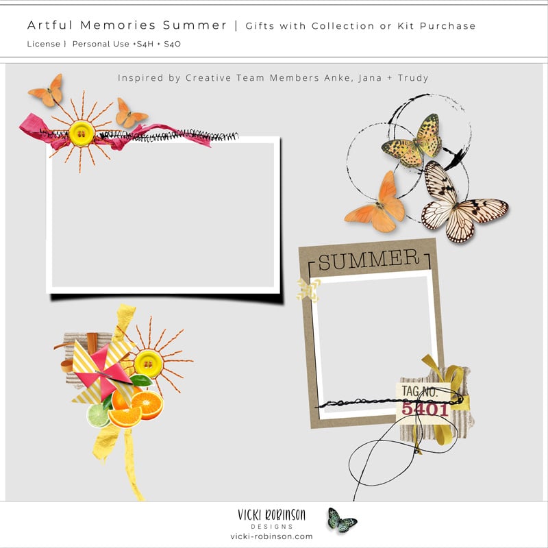 Artful Memories Summer Digital Scrapbook Collection by Vicki Robinson free with purchase image