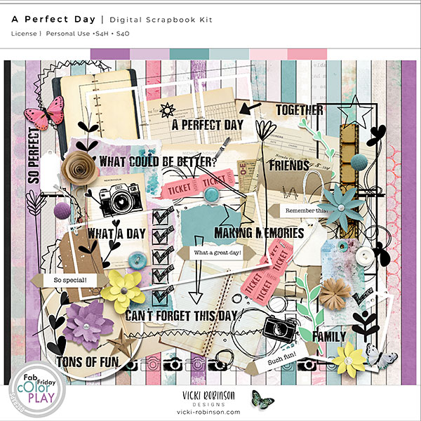 A Perfect Day Digital Art Kit by Vicki Robinson Preview image