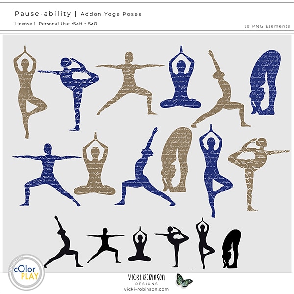 Pause-ability Digital Art Yoga Poses by Vicki Robinson Preview Image