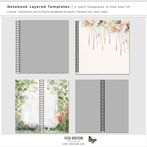 vicki-robinson-notebook-layered-templates-06 Notebook Papers Template for digital scrapbooking