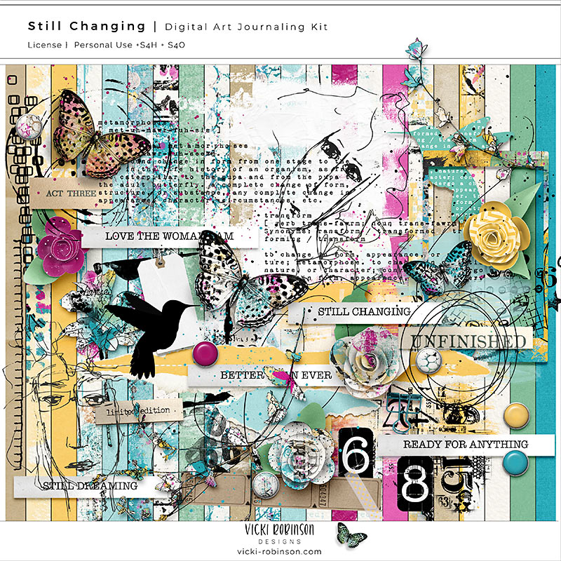 still-changing-art-journaling-vicki-robinson Preview image of Still Changing, a mixed media digital art journaling collection by Vicki Robinson